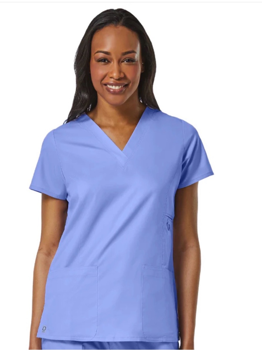 Maevn EON Multi-Pocket V-Neck Scrub Top - Cecil Blue